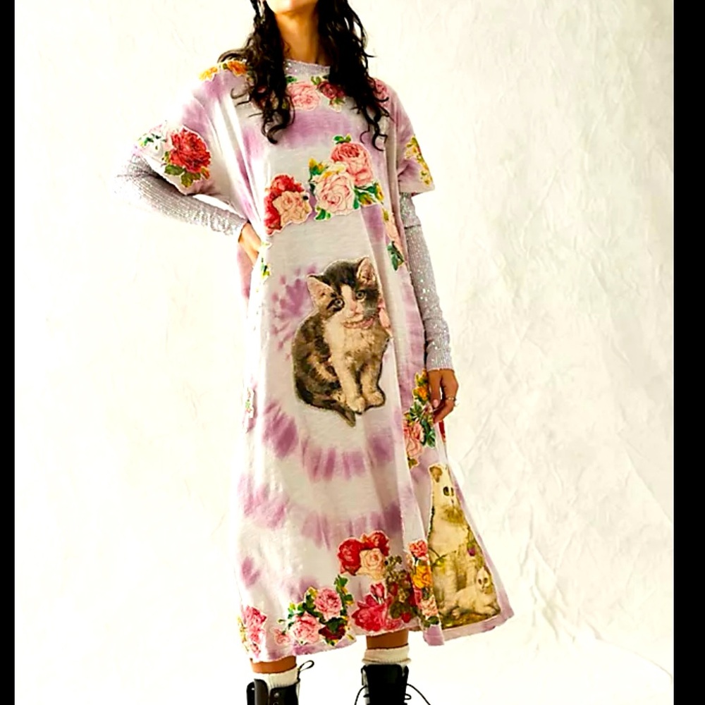 Magnolia Pearl Kitty Dress with Appliqué, pristine condition, cotton, OSFM